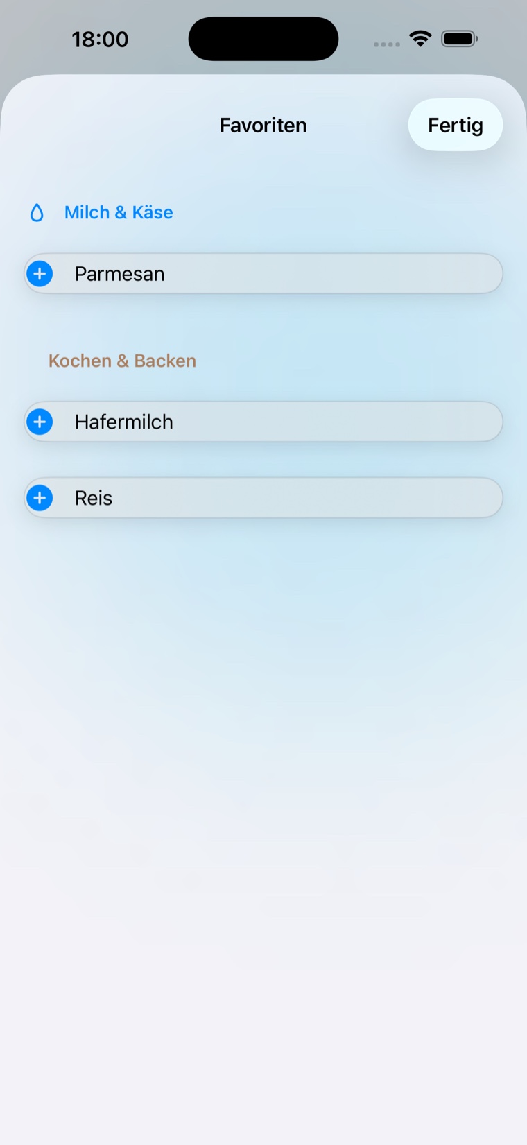 Korb geteilte Einkaufsliste mit Live-Synchronisation