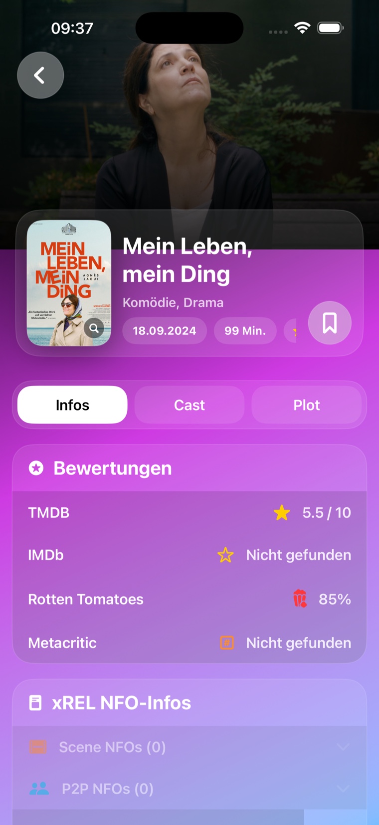 LiquidCinema Detailseite mit Bewertungen und NFO-Metadaten