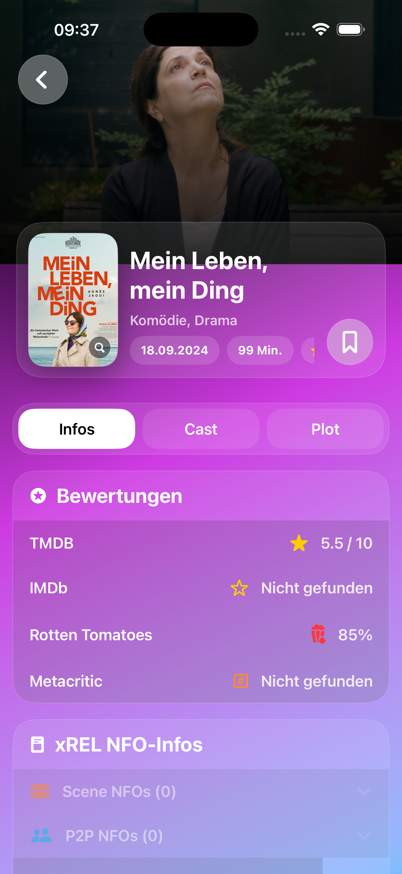 LiquidCinema Detailseite mit Bewertungen und NFO-Metadaten