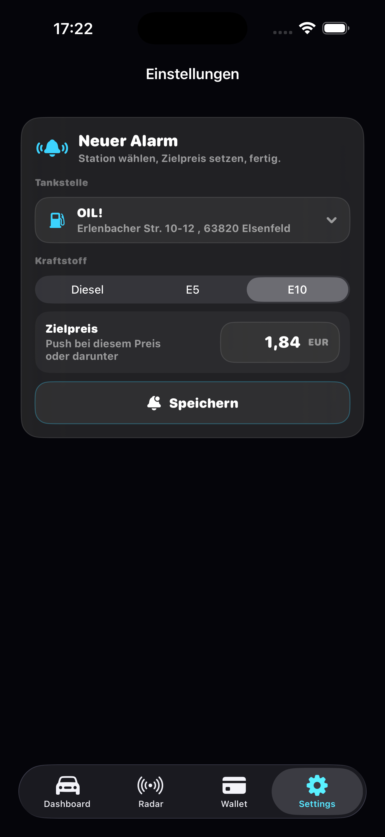 PureTank Stationsdetails und Tankkosten